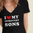 I Love My Introvert Sons I Heart My Introvert Sons Women's Jersey Short Sleeve Deep V-Neck Tshirt I Love My Introvert Sons I Heart My Introvert Sons Women's Jersey Short Sleeve Deep V-Neck Tshirt