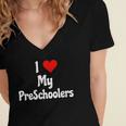 I Love My PreSchool Students Teachers Educators Graduation Women's Jersey Short Sleeve Deep V-Neck Tshirt