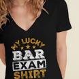 My Lucky Bar Exam Shirt Lawyer Law School Graduation Women's Jersey Short Sleeve Deep V-Neck Tshirt