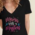 Mama With A Masters Degree Mom Graduation Mother's Day Women's Jersey Short Sleeve Deep V-Neck Tshirt
