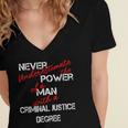 Man Criminal Justice Degree Graduation Or Career Women's Jersey Short Sleeve Deep V-Neck Tshirt