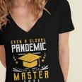 Master 2021 Graduation Graduate Masters Degree Women's Jersey Short Sleeve Deep V-Neck Tshirt