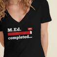 Master Of Education Completed Teacher Master Graduation For Men Women Women's Jersey Short Sleeve Deep V-Neck Tshirt