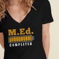 Master Graduation Completed Master Of Education Teacher Men Women Women's Jersey Short Sleeve Deep V-Neck Tshirt