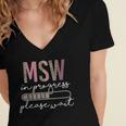 Master Social Worker MSW Graduation Social Work Student Women's Jersey Short Sleeve Deep V-Neck Tshirt
