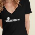 Mastered It MBA Graduation Shirt Him Her 2018 Women's Jersey Short Sleeve Deep V-Neck Tshirt