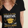 Master's Degree 2021 Master Graduation Graduate Women's Jersey Short Sleeve Deep V-Neck Tshirt