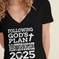 Masters Degree Graduation 2025 Christian MSW MPH MBA Women's Jersey Short Sleeve Deep V-Neck Tshirt