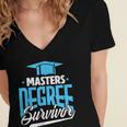 Master's Degree Graduation Masters Degree Survivor Women's Jersey Short Sleeve Deep V-Neck Tshirt