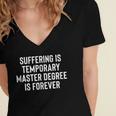 Masters Degree Graduation MBA Student Party Decor Women's Jersey Short Sleeve Deep V-Neck Tshirt