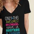 Masters In Education Degree Graduation Women MeD Women's Jersey Short Sleeve Deep V-Neck Tshirt