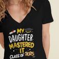 Masters Graduation My Daughter Mastered It Class Of 2025 Women's Jersey Short Sleeve Deep V-Neck Tshirt