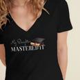 Masters Graduation My Daughter Mastered It T-Shirt Women's Jersey Short Sleeve Deep V-Neck Tshirt