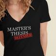 Master's Thesis Defense Tshirt Defended Graduation Women's Jersey Short Sleeve Deep V-Neck Tshirt