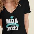 MBA Class Of 2019 Graduate Business School Graduation Women's Jersey Short Sleeve Deep V-Neck Tshirt