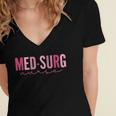 Med Surg Nurse Appreciation Nursing School Graduation Women Women's Jersey Short Sleeve Deep V-Neck Tshirt