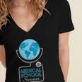 Medical School Survivor Med Graduation Women's Jersey Short Sleeve Deep V-Neck Tshirt