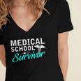 Medical School Survivor Med Student Graduation Women's Jersey Short Sleeve Deep V-Neck Tshirt