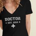 Medical Student GraduationShirt Doctor Est 2018 Women's Jersey Short Sleeve Deep V-Neck Tshirt