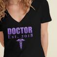 Medical Student Shirt Doctor Graduation Tshirt MD DO Degree Women's Jersey Short Sleeve Deep V-Neck Tshirt