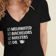 MELANATED BACHELORS MASTERS DR Doctor Graduation Women's Jersey Short Sleeve Deep V-Neck Tshirt