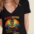 Melanin Honoring Past Inspiring Pride Book Month Women's Jersey Short Sleeve Deep V-Neck Tshirt