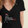 Merry Christ-Meh Christmas Introvert Women's Jersey Short Sleeve Deep V-Neck Tshirt Merry Christ-Meh Christmas Introvert Women's Jersey Short Sleeve Deep V-Neck Tshirt