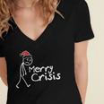 Merry Crisis Christmas Introvert Women's Jersey Short Sleeve Deep V-Neck Tshirt Merry Crisis Christmas Introvert Women's Jersey Short Sleeve Deep V-Neck Tshirt