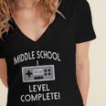 Middle School Graduation Shirt Level Complete Video Gamer Women's Jersey Short Sleeve Deep V-Neck Tshirt