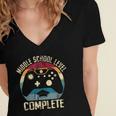 Middle School Level Complete Gamer Class Of 2024 Graduation Women's Jersey Short Sleeve Deep V-Neck Tshirt