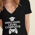 Middle School Level Complete Gamer Graduation Day 2024 Women's Jersey Short Sleeve Deep V-Neck Tshirt