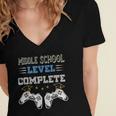 Middle School Level Complete Gaming Class Of 2022 Graduation Women's Jersey Short Sleeve Deep V-Neck Tshirt