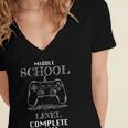Middle School Level Complete Shirt Graduation Gaming Women's Jersey Short Sleeve Deep V-Neck Tshirt