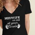 Midwife Est 2018 At Your Cervix Graduation Women's Jersey Short Sleeve Deep V-Neck Tshirt