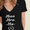 Miss Mrs Ms Dr PhD Graduation Doctorate Graduation Women's Jersey Short Sleeve Deep V-Neck Tshirt