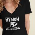 My Mom Mastered It Masters Degree Graduation Women MBA Women's Jersey Short Sleeve Deep V-Neck Tshirt