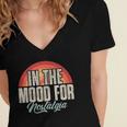 In The Mood For Nostalgia Vintage 80s 90s Retro Women's Jersey Short Sleeve Deep V-Neck Tshirt