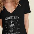 Morally Grey Is My Favorite Color Villain Smutt Book Lover Women's Jersey Short Sleeve Deep V-Neck Tshirt