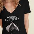 Mothman Shirt Antisocial Butterfly Introvert Cryptid Women's Jersey Short Sleeve Deep V-Neck Tshirt Mothman Shirt Antisocial Butterfly Introvert Cryptid Women's Jersey Short Sleeve Deep V-Neck Tshirt