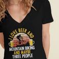 Mountain Biking Beer Drinking Introvert Sayings For Cyclist Women's Jersey Short Sleeve Deep V-Neck Tshirt