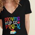 Moving Up To Pre-K Teacher Student Kid Graduation T-Shirt Women's Jersey Short Sleeve Deep V-Neck Tshirt
