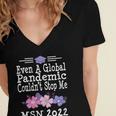 MSN Masters Science In Nursing Nurse Graduation 2022 Women's Jersey Short Sleeve Deep V-Neck Tshirt