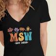 MSW Est 2025 Graduation School Social Worker Shirt Master Women's Jersey Short Sleeve Deep V-Neck Tshirt