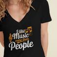 I Like Music More Than People Fan Introvert Women's Jersey Short Sleeve Deep V-Neck Tshirt