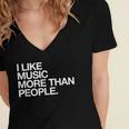 I Like Music More Than People Introvert Musician Women's Jersey Short Sleeve Deep V-Neck Tshirt