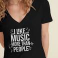 I Like Music More Than People Music Lover & Introvert Women's Jersey Short Sleeve Deep V-Neck Tshirt I Like Music More Than People Music Lover & Introvert Women's Jersey Short Sleeve Deep V-Neck Tshirt