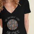 Me Myself And Silence Sarcastic Reading Books Introvert Top Women's Jersey Short Sleeve Deep V-Neck Tshirt Me Myself And Silence Sarcastic Reading Books Introvert Top Women's Jersey Short Sleeve Deep V-Neck Tshirt