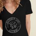 Naughty List Alumni Christmas College Graduation Women's Jersey Short Sleeve Deep V-Neck Tshirt