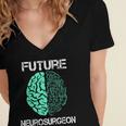 Neuro Surgeon Brain Student Graduation Future Neurosurgeon Women's Jersey Short Sleeve Deep V-Neck Tshirt