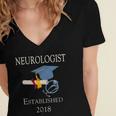 Neurologist Established 2018 Graduation Shirt Women's Jersey Short Sleeve Deep V-Neck Tshirt